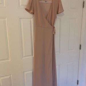 Show Me Your MuMu Light Pink Wrap Maxi Dress